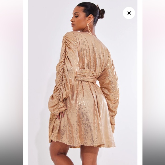 Gold Sequence Maternity Dress NWT - Picture 2 of 4